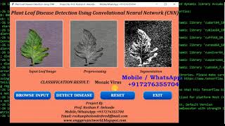 Plant Disease Detection Using Deep Learning Neural Network (CNN) Python Project Source Code