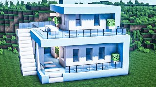 How to Build a Modern House Tutorial / Minecraft Modern House / Minecraft House Tutorial / Easy