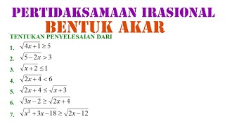 Pertidaksamaan irasional bentuk akar Matematika Wajib Kelas X