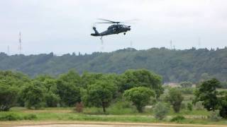 UH60J\u0026U125A救難展示1（浜松市水防演習2010）