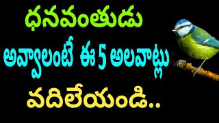 ధనవంతుడు అవ్వాలంటే ఈ 5 అలావాట్లు వదిలేయండి jeevithasatyalu Quotes#248మంచిమాటలు👍