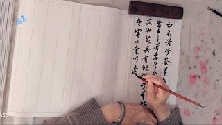 B站练字打卡，日常练习行书临摹文征明书法作品【离骚】节选25