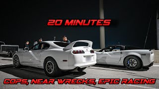 20 Minutes of the Wildest Street Racing of 2023, Near Wrecks, Cops, and insane 3