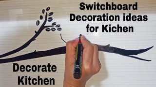 Switchboard decoration ideas for KITCHEN | Decorate Kitchen| Easy switchboard painting Wall Stickers