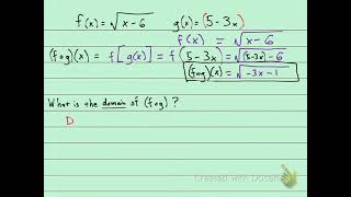 130 FER #14 Part 2 - Domain of Composite Function (fog)(x)