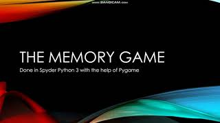 memory game I Course Project I PYTHON 3