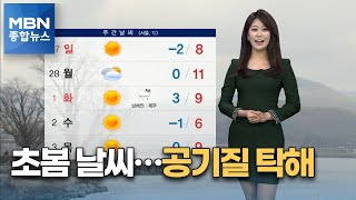 [종합뉴스 날씨] 예년 기온 회복하며 초봄 날씨…공기질 탁해 [MBN 종합뉴스]