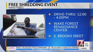 Wake Forest holds shredding event Monday