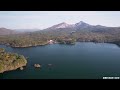 【福島県】美しい島々が浮かぶ新緑の檜原湖（ひばらこ） 裏磐梯最大 夕暮れの湖を4kドローンフライト