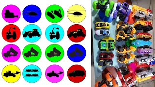 Part 4 Many color and Satisfying toy story   Monster car, bus, dump truck, excavator, police car