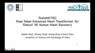 [WACV 2025] PostoMETRO: Pose Token Enhanced Mesh Transformer for Robust 3D Human Mesh Recovery