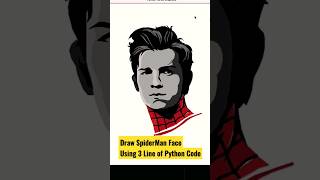 Draw 🎨SpiderMan Face🔥🔥 Using 3 Lines of Python Code💥💥💯💯 #shorts #python #shortvideo