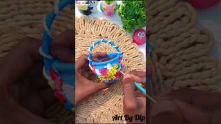 diy Flower basket using Moldit Clay #diy #painting #shorts