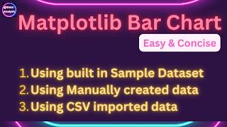 Python Beginners :How To Plot A Bar Chart With matplotlib by using Sample data | manual data |CSV