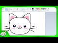 Dibujos en Paint 119 - Cómo Dibujar Un Gatito Kawaii