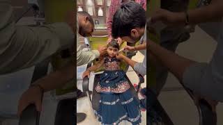 Ear Piercing | Cute baby girl getting Ear Piercing by gunshot😍 #earpiercing #shorts #ytshorts