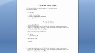 How to calculate rocket flight height