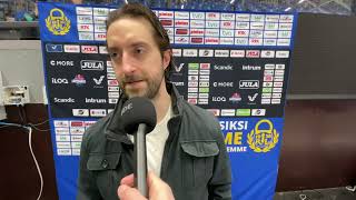 Lukko–Ässät-jälkihaastattelussa Shaun Heshka