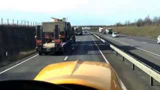 JCB Fastrac passing Military Convoy A120