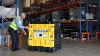 Loading Used Batteries into the Battery Rescue Pallet