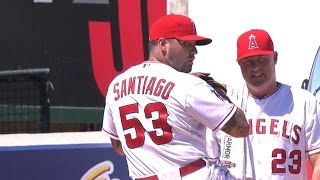 TEX@LAA: Santiago allows just one hit over six frames