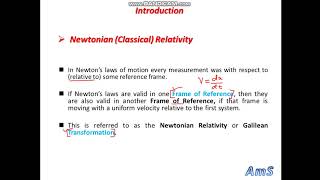 Special Theory of Relativity (introduction, Transformation eq.) Lect 01