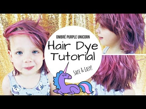 TUTORIAL: DIY Dyed Purple / Pink Unicorn Hair | ON A KID! TUTORIAL: DIY Dyed Purple / Pink Unicorn Hair | ON A KID!