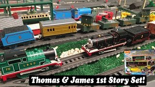 Thomas and Friends Toy Train Set-Plarail Trackmaster Green Thomas \u0026 Black James Set!