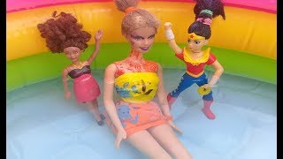 Dolls Bath The Pool| Dolls Prank in Pool and Swiming| For Kids| Kids channel 2019