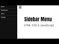How to Create Simple Sidebar Menu using HTML, CSS & JavaScript | Hindi