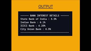 Java Programming : Bank Interest Rates (Interface)