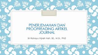 Penerjemahan dan proofreading Artikel Jurnal Scopus