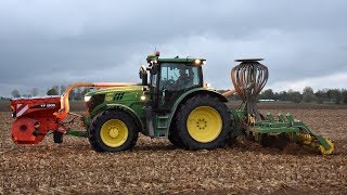 John Deere 6150R \u0026 zelfbouwdiepwoeler - Agro Service RDS - groenbemester inzaaien