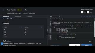 Four tickets starters 87 codechef solution