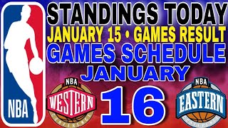 nba standings today January 15, 2025 | games results | games schedule January 16, 2025