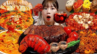 Sub)Real Mukbang- You Want This Food Now!😋 Spicy Ramen, Chicken, Pasta, Steak 🔥 ASMR KOREAN FOOD