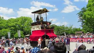 徳川園山車揃え　古出来町（東之切）王羲之車がからくり披露のため前進　2018年6月3日