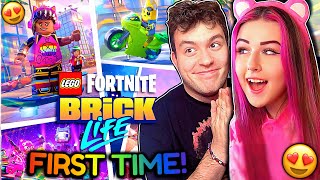 Playing LEGO FORTNITE BIRCKLIFE For The FIRST TIME With MY BOYFRIEND! #EpicPartner