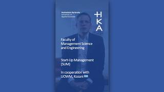 Start-Up Management (SUM) with Prof. Hendrik Rust - at Faculty W of HKA