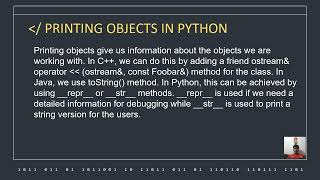 PRINTING OBJECTS IN PYTHON