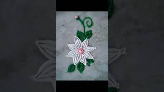 సింపుల్ ఫ్లవర్ రంగోలి 👌 #smallrangolidesign #flowerdesign #simpleflowerrangoli