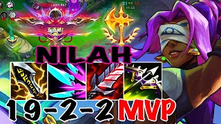 PENTA KILL 😱😱  WILD RIFT NILAH ADC GAMEPLAY | 19 -2 - 2 MVP | NILAH BUILD RUNES