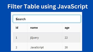 Filter a Table with JavaScript | How to Filter Table in JavaScript