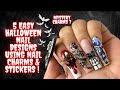 5 SIMPLE Halloween nail designs with nail charms ! Halloween nail art for beginners!