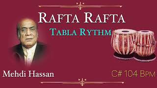 Rafta Rafta | Mehdi Hassan | Tabla Rythm | C# 104 BPM | Tabla Loops For Practice | Ghazal Tabla Loop