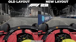 F1 23 - Marina Bay Street Circuit Comparison - Old vs New Layout #SingaporeGP