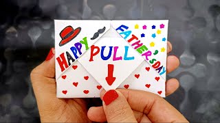 DIY - SURPRISE MESSAGE CARD FOR FATHER'S DAY | Pull Tab Origami Envelope Card | Father's Day Card