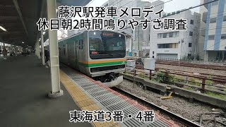 藤沢駅発車メロディー東海道3番、4番（Humpty Dumpty）休日2時間鳴りやすさ調査