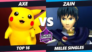 Ludwig Invitational - Axe (Pikachu) Vs. Zain (Marth) SSBM Melee Tournament