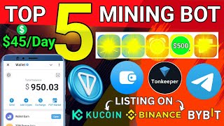 Top 5 Crypto Mining BOT In 2025 - Best Telegram Tap-To-Mine Bot | Best TAP 2 EARN Bot